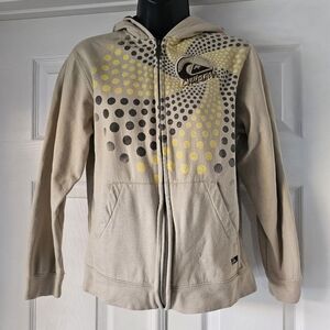 Vintage y2k tan quicksilver skater grunge zip up hoodie